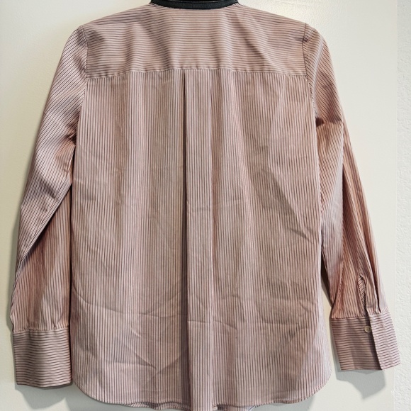 Lafayette 148 New York Pink Striped Button Down Shirt - Picture 7 of 10